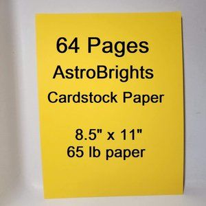 64 Pages Sheets Yellow Cardstock Paper AstroBrights Invitation Cards Scrapbooks